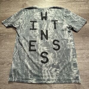 Nike Shirt Mens M Dri Fit Grey White Cotton Lebron James Witness Tee Basketball